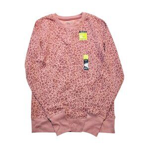Simply Store Tek Gear Pink Leopard Print Fleece Sweatshirt XS